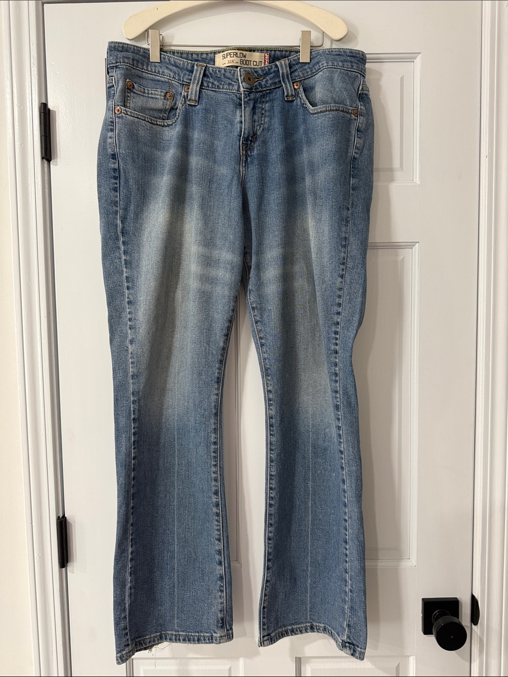 Vintage Y2K Levi's Jeans 518 Womens 16 Blue Superlow Rise Bootcut Denim Rodeo